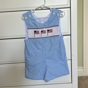 Smocked American flag romper